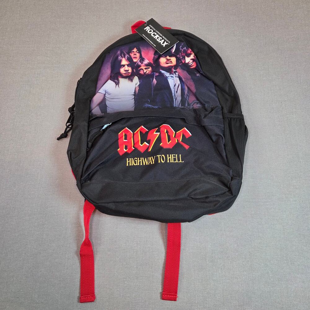 AC/DC Highway to Hell Rocksax Backpack 17" Black Red NWT 2022 Licensed